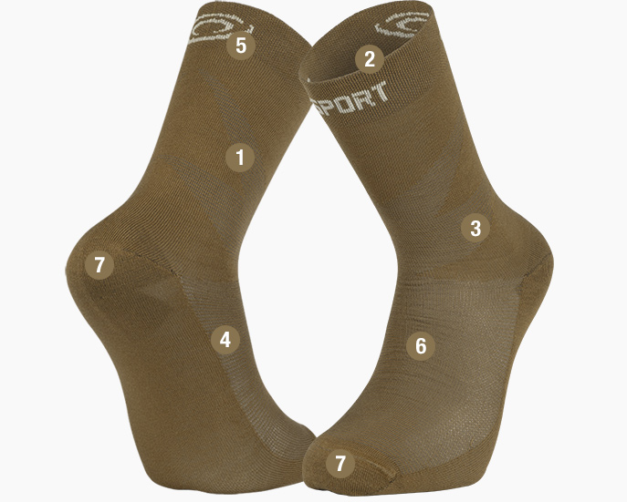 TREK DOUBLE GR beige sock